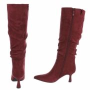 Cizme cu toc inalt - winesuede dama