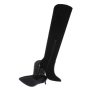 Cizme peste genunchi cu toc cui - blacksuede dama