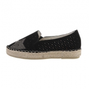Espadrile platforma cu strasuri - negru dama