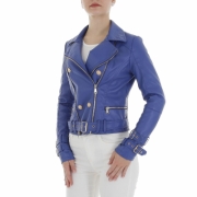 Geaca biker - Noemi Kent   albastru regal dama