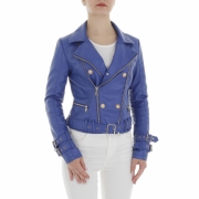 Geaca biker - Noemi Kent   albastru regal dama