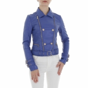 Geaca biker - Noemi Kent   albastru regal dama