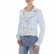 Geaca biker - Noemi Kent   LT.albastru dama