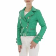 Geaca biker - Noemi Kent   verde dama