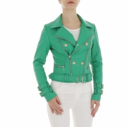 Geaca biker - Noemi Kent   verde dama