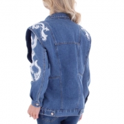 Geaca blugi cu broderie - albastru dama