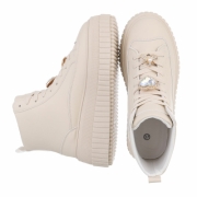 Sneakers inalti cu platforma - bej dama