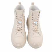 Sneakers inalti cu platforma - bej dama