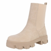 Ghete casual Chelsea - beigepu dama