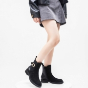 Ghete casual Chelsea - blacksuede dama