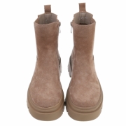 Ghete casual piele naturala Chelsea - bej dama