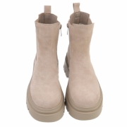 Ghete casual piele naturala Chelsea - bej dama