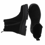 Ghete casual piele naturala Chelsea - negru dama