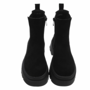 Ghete casual piele naturala Chelsea - negru dama
