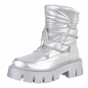 Ghete fashion imblanite - argintiu dama