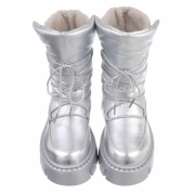 Ghete fashion imblanite - argintiu dama