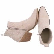 Ciocate western cu toc gros - beigesuede dama