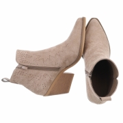 Ciocate western cu toc gros - khakisuede dama