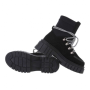 SchnA?rstiefeletten - negru dama