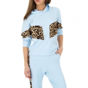 Trening cu imprimeu leopard - Holala Fashion   L.albastru dama