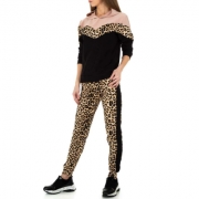 Trening cu imprimeu leopard - Holala Fashion   roz pudrat dama