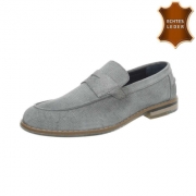 Pantofi casual piele naturala - gri barbati