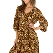Rochie lunga - JCL   imprimeu leopard dama