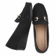 Mocasini office cu platforma - negru dama