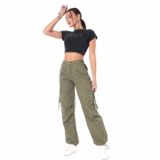 Pantaloni eleganti Laulia - verde dama