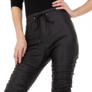 Pantaloni piele ecologica talie inalta - Daysie   negru dama