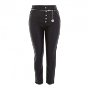 Pantaloni piele ecologica denim Life - negru dama