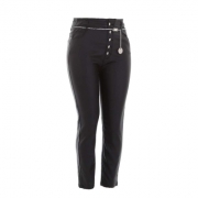 Pantaloni piele ecologica denim Life - negru dama