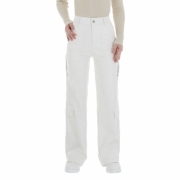 Pantaloni piele ecologica - Emma & Ashley   alb dama