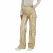 Pantaloni piele ecologica - Emma & Ashley   auriu dama
