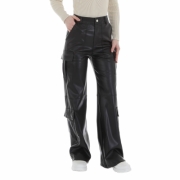 Pantaloni piele ecologica - Emma & Ashley   negru dama