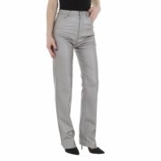 Pantaloni piele ecologica Laulia - gri dama
