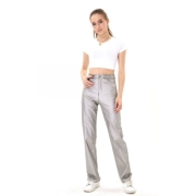 Pantaloni piele ecologica Laulia - gri dama