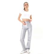 Pantaloni piele ecologica Laulia - LT.gri dama