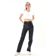 Pantaloni piele ecologica Laulia - negru dama