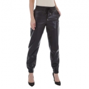 Pantaloni piele ecologica - Emma & Ashley   negru dama