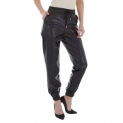 Pantaloni piele ecologica - Emma & Ashley   negru dama