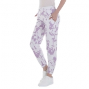 Pantaloni imprimeu multicolor - mov dama