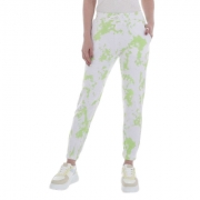 Pantaloni imprimeu multicolor - verde dama