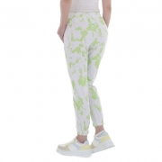 Pantaloni imprimeu multicolor - verde dama