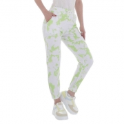 Pantaloni imprimeu multicolor - verde dama