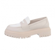 Pantofi Oxford cu talpa groasa - alb dama