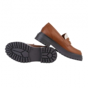 Pantofi Oxford cu talpa groasa - bej dama