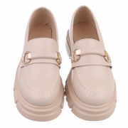 Pantofi loafers - bej dama