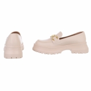 Pantofi loafers - bej dama