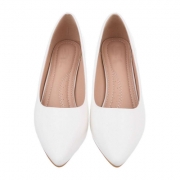 Pantofi eleganti cu toc mic gros - alb dama